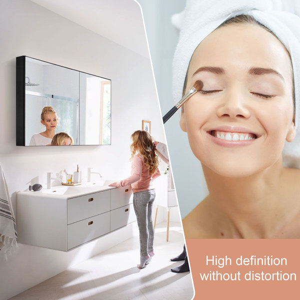 Latitude Run® W 36'' H Surface Mount Framed Medicine Mirror Fixed Wayfair